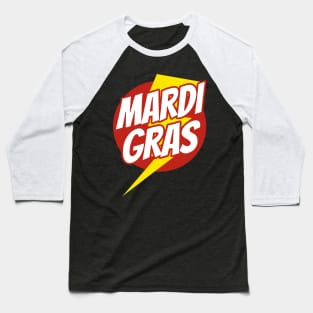 Mardi Gras Superhero Baseball T-Shirt